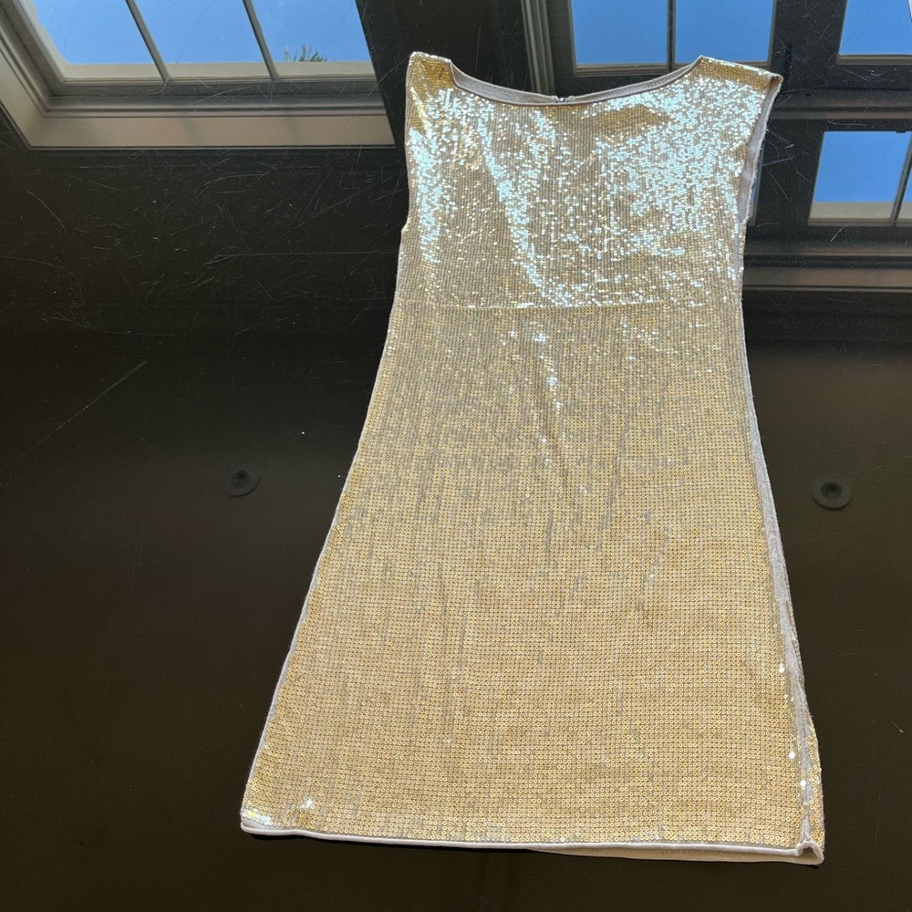 Alice + Olivia small gold sequin dress.
